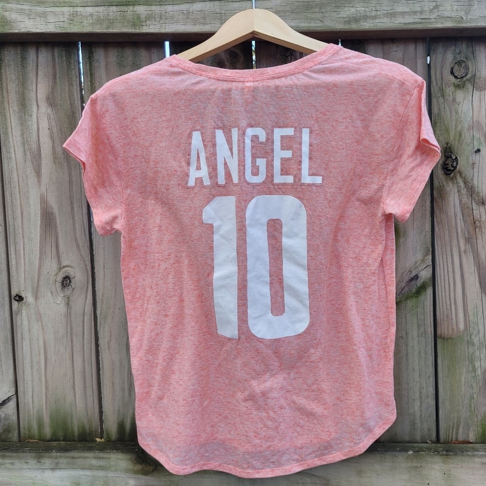 Victoria's Secret "Angel 10" Short-Sleeved Graphic T-Shirt‎ Orange Medium